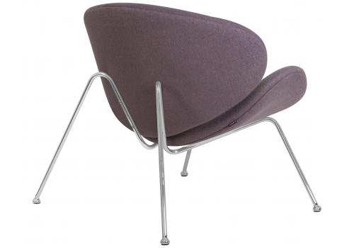  Кресло дизайнерское DOBRIN EMILY, серая ткань AF7, хромированная сталь, фото 4 