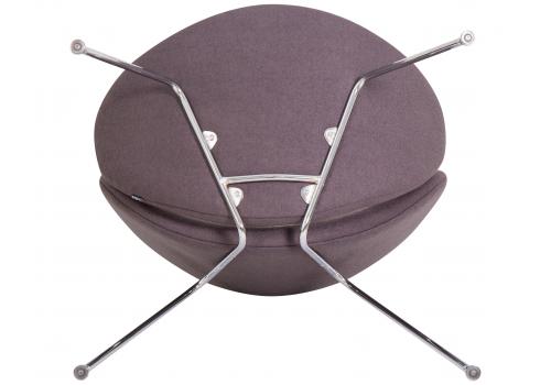  Кресло дизайнерское DOBRIN EMILY, серая ткань AF7, хромированная сталь, фото 7 