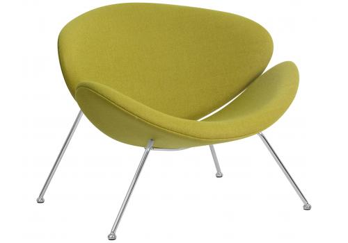  Кресло дизайнерское DOBRIN EMILY, светло-зеленая ткань AF3, хромированная сталь, фото 1 