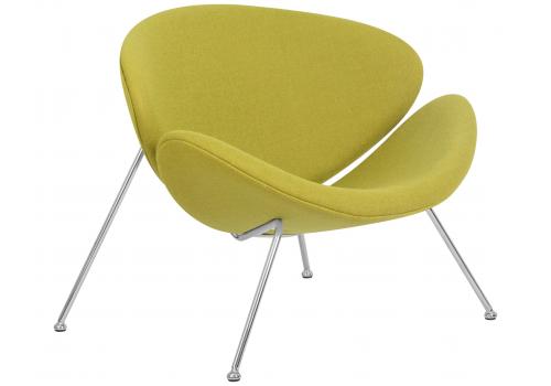  Кресло дизайнерское DOBRIN EMILY, светло-зеленая ткань AF3, хромированная сталь, фото 2 