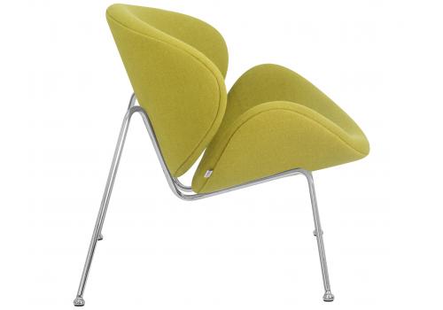  Кресло дизайнерское DOBRIN EMILY, светло-зеленая ткань AF3, хромированная сталь, фото 3 