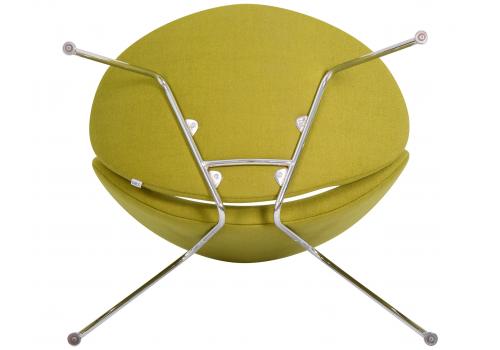  Кресло дизайнерское DOBRIN EMILY, светло-зеленая ткань AF3, хромированная сталь, фото 7 