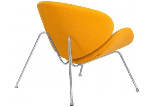  Кресло дизайнерское DOBRIN EMILY, желтая ткань AF13, хромированная сталь, фото 4 