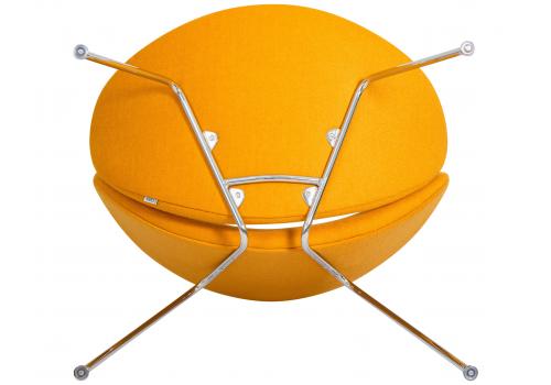  Кресло дизайнерское DOBRIN EMILY, желтая ткань AF13, хромированная сталь, фото 7 