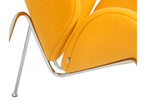 Кресло дизайнерское DOBRIN EMILY, желтая ткань AF13, хромированная сталь, фото 8 