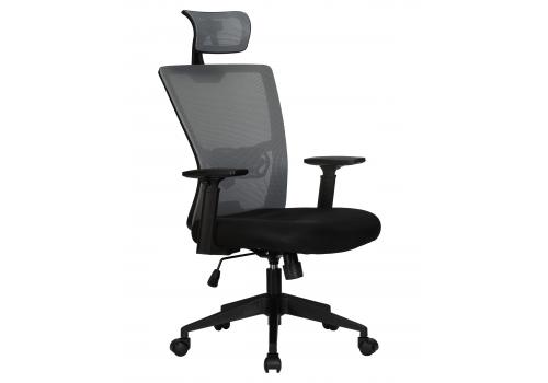 Офисное кресло для персонала DOBRIN NIXON, чёрный, серая сетка, фото 2 