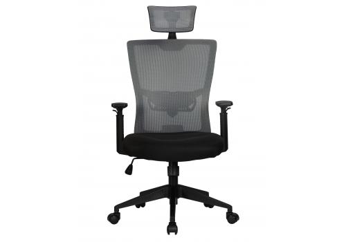  Офисное кресло для персонала DOBRIN NIXON, чёрный, серая сетка, фото 6 
