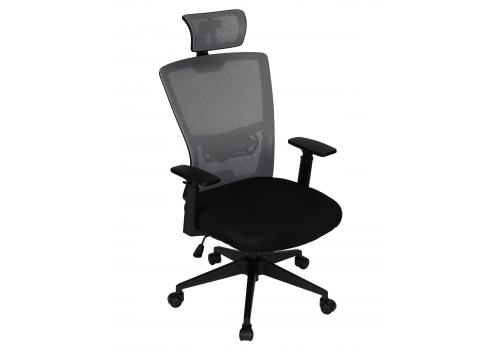  Офисное кресло для персонала DOBRIN NIXON, чёрный, серая сетка, фото 7 