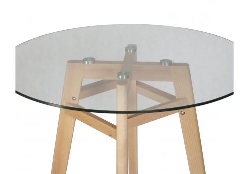  Стол обеденный DOBRIN HENRY`90 GLASS, столешница стекло, деревянное основание, фото 4 