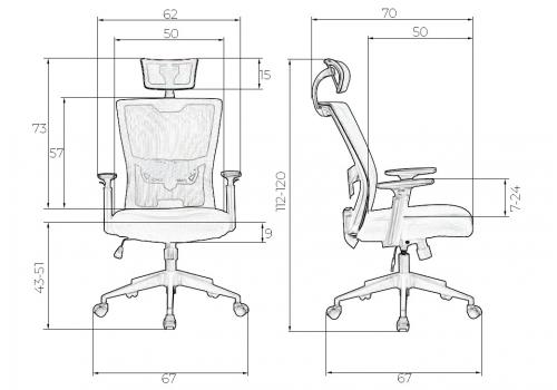  Офисное кресло для персонала DOBRIN NIXON, чёрный, серая сетка, фото 11 