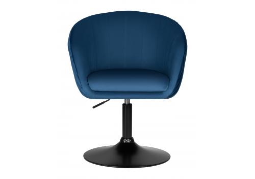  Кресло дизайнерское DOBRIN EDISON BLACK, синий велюр (1922-20), фото 6 
