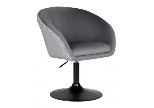  Кресло дизайнерское DOBRIN EDISON BLACK, серый велюр (1922-19), фото 1 
