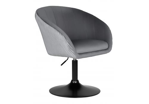  Кресло дизайнерское DOBRIN EDISON BLACK, серый велюр (1922-19), фото 2 