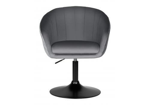  Кресло дизайнерское DOBRIN EDISON BLACK, серый велюр (1922-19), фото 6 
