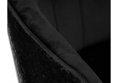  Стул барный DOBRIN DARCY BLACK SHINY, черный велюр с черно-золотыми пайетками, фото 8 