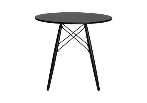  Стол обеденный DOBRIN CHELSEA`80 BLACK, столешница черная, основание черное, фото 2 