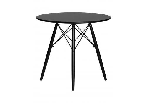  Стол обеденный DOBRIN CHELSEA`80 BLACK, столешница черная, основание черное, фото 3 