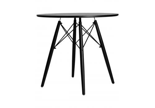  Стол обеденный DOBRIN CHELSEA`80 BLACK, столешница черная, основание черное, фото 4 