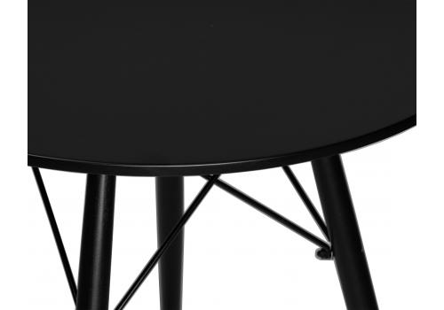  Стол обеденный DOBRIN CHELSEA`80 BLACK, столешница черная, основание черное, фото 5 