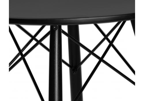  Стол обеденный DOBRIN CHELSEA`80 BLACK, столешница черная, основание черное, фото 6 