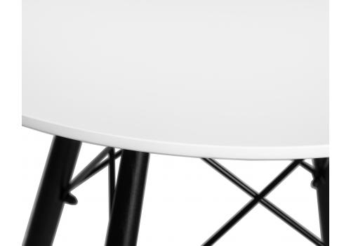  Стол обеденный DOBRIN CHELSEA`80 BLACK, столешница белая, основание черное, фото 5 