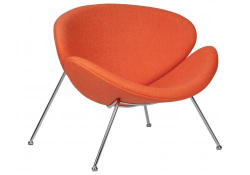  Кресло дизайнерское DOBRIN EMILY, оранжевая ткань AF, хромированная сталь, фото 1 