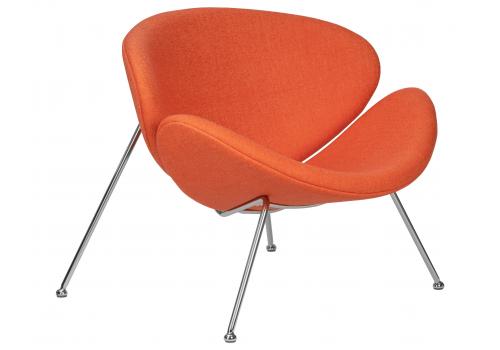  Кресло дизайнерское DOBRIN EMILY, оранжевая ткань AF, хромированная сталь, фото 2 