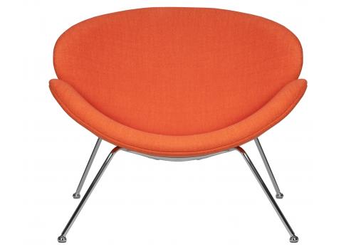  Кресло дизайнерское DOBRIN EMILY, оранжевая ткань AF, хромированная сталь, фото 6 