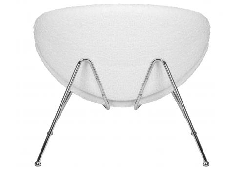  Кресло дизайнерское DOBRIN EMILY, белый (букле) ткань , хромированная сталь, фото 5 