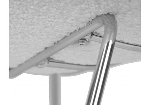  Кресло дизайнерское DOBRIN EMILY, белый (букле) ткань , хромированная сталь, фото 8 