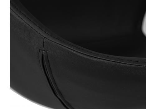  Кресло дизайнерское DOBRIN SWAN, черный кожзам P13, алюминиевое основание, фото 7 