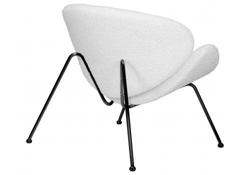  Кресло дизайнерское DOBRIN EMILY, белый (букле) ткань, черное основание, фото 4 