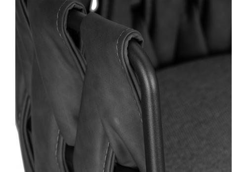  Стул барный DOBRIN AMELIA, серая ткань (F-48), темно-серый винтажный PU (MF-12), фото 8 
