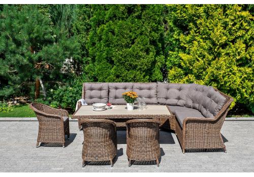  "Бергамо" плетеный правый модуль дивана, цвет коричневый, фото 5 