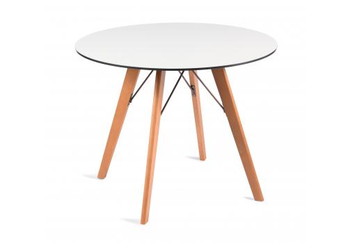  "Франческо" интерьерный стол из HPL круглый Ø90см, цвет молочный, фото 1 
