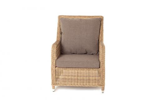  "Гляссе" кресло плетеное из искусственного ротанга, цвет соломенный, фото 2 