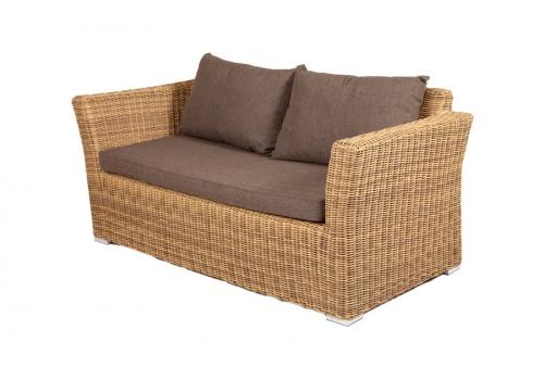  "Капучино" диван из искусственного ротанга двухместный, цвет соломенный, фото 1 