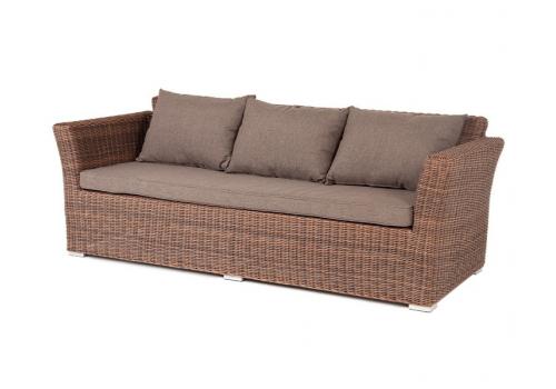  "Капучино" диван из искусственного ротанга трехместный, цвет коричневый, фото 1 