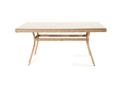 "Латте" плетеный стол из искусственного ротанга 160х90см, цвет соломенный, фото 2 