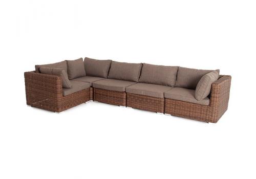  "Лунго" трансформирующийся диван из искусственного ротанга, цвет коричневый, фото 1 
