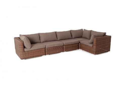  "Лунго" трансформирующийся диван из искусственного ротанга, цвет коричневый, фото 2 