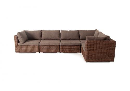  "Лунго" трансформирующийся диван из искусственного ротанга, цвет коричневый, фото 3 