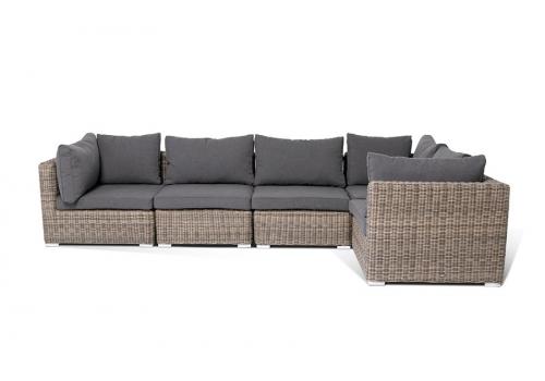  "Лунго" трансформирующийся диван из искусственного ротанга, цвет соломенный, фото 2 