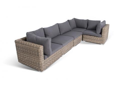  "Лунго" трансформирующийся диван из искусственного ротанга, цвет соломенный, фото 3 