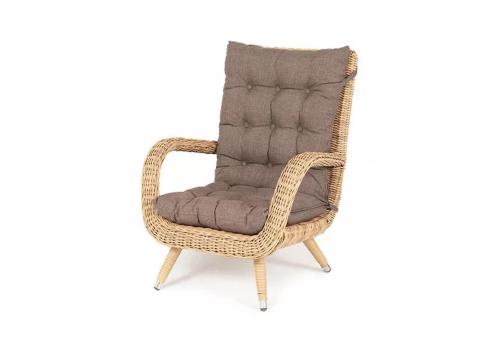  "Толедо" кресло плетеное с подушками, цвет соломенный, фото 1 