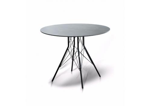  "Конте" интерьерный стол из HPL круглый Ø90см, цвет "серый гранит", фото 1 