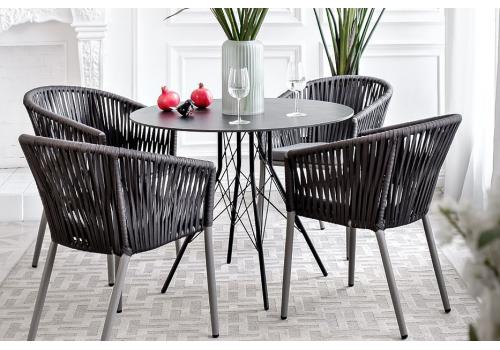  "Конте" интерьерный стол из HPL круглый Ø90см, цвет "серый гранит", фото 2 