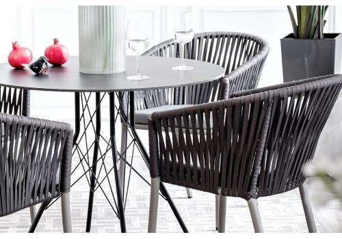  "Конте" интерьерный стол из HPL круглый Ø90см, цвет "серый гранит", фото 3 