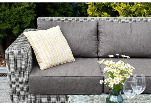  "Боно" диван из искусственного ротанга трехместный, цвет серый, фото 6 