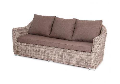  "Фабриция" диван из искусственного ротанга трехместный, цвет серый, фото 1 